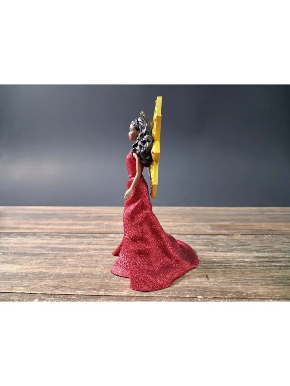 Holiday Barbie Ornament Hallmark Christmas 3rd Series Red Gown Dark Tone 2017